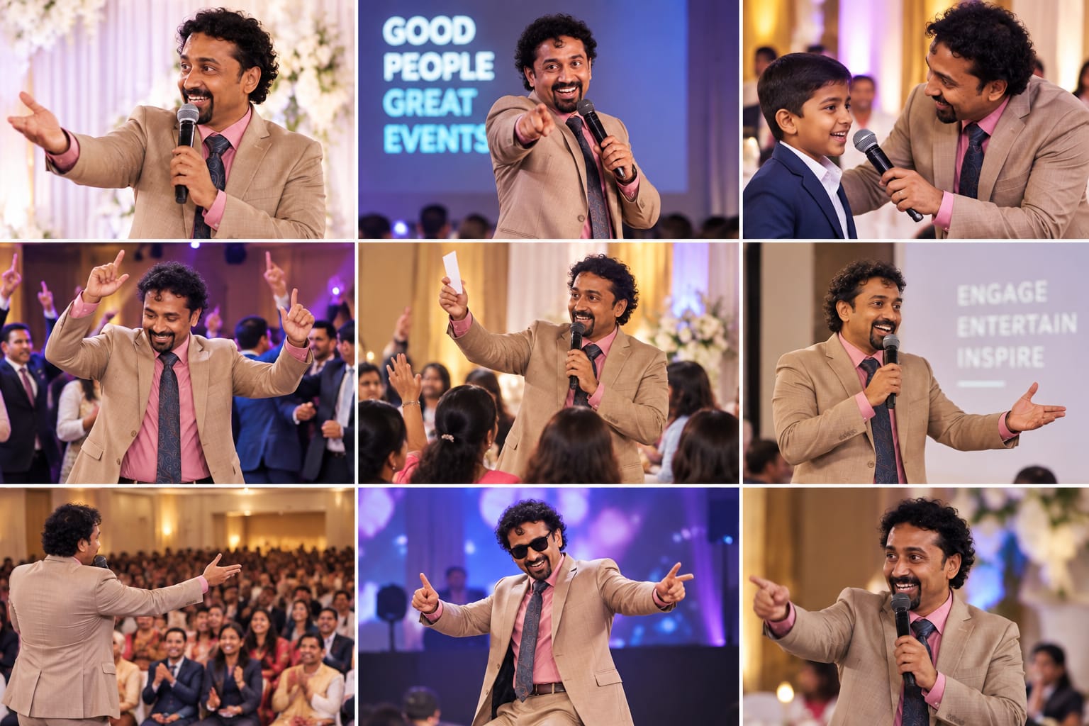 Stage moments collage — engage entertain inspire